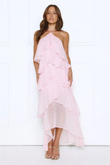 Dreamlight Affair Halter Maxi Dress Pink