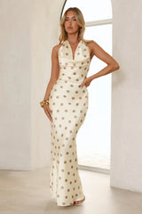 She's VIP Satin Scarf Maxi Dress Yellow