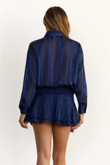 Sophisticated Sass Long Sleeve Mini Dress Navy